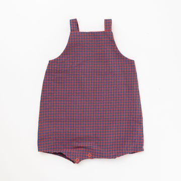 Thimble Knotted Shortall in Poppy Gingham