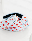 Girls Beaded Headband - Pinstripe Poppies