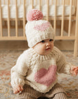 Sweetheart Crew Neck Knit Sweater