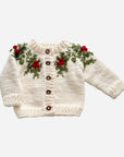 Holly Cardigan Winter Christmas Holiday Berry Mistletoe