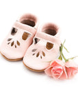 Rose Blush Lotus T-Strap Infant Baby Shoes