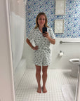Posy Floral Block Women’s Button Front Short Pajama Set
