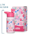 Pink Floral 14 oz Steel Water Bottle