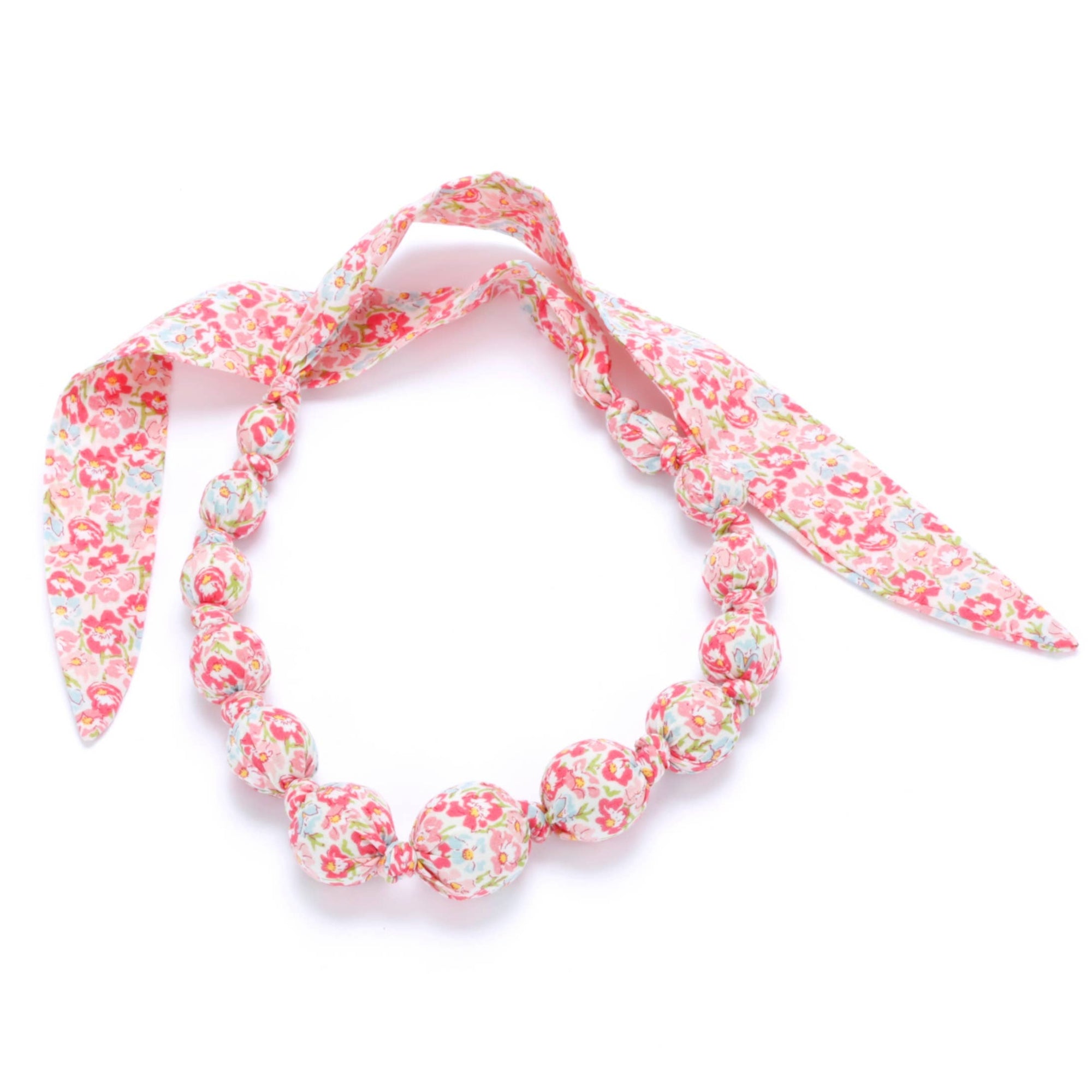 Girls Pastel Floral Fabric Necklace