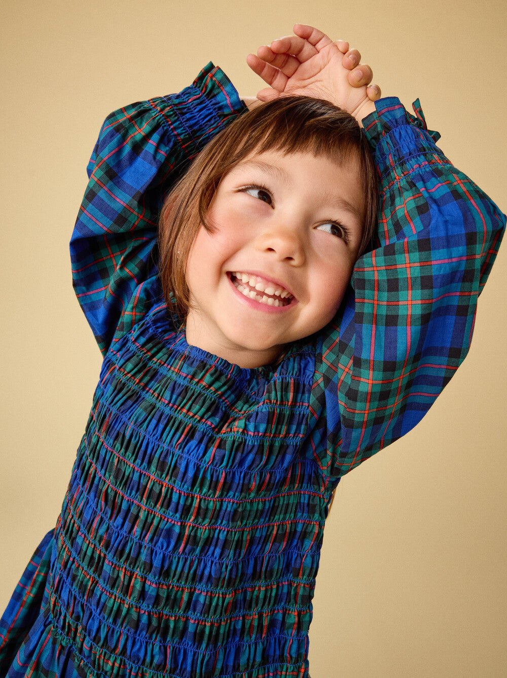 Tea Smocked Woven Blouson Dress