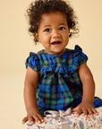 Tea Plaid Ruffle Baby Romper