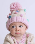 Pastel Popcorn Knitted Beanie Hat