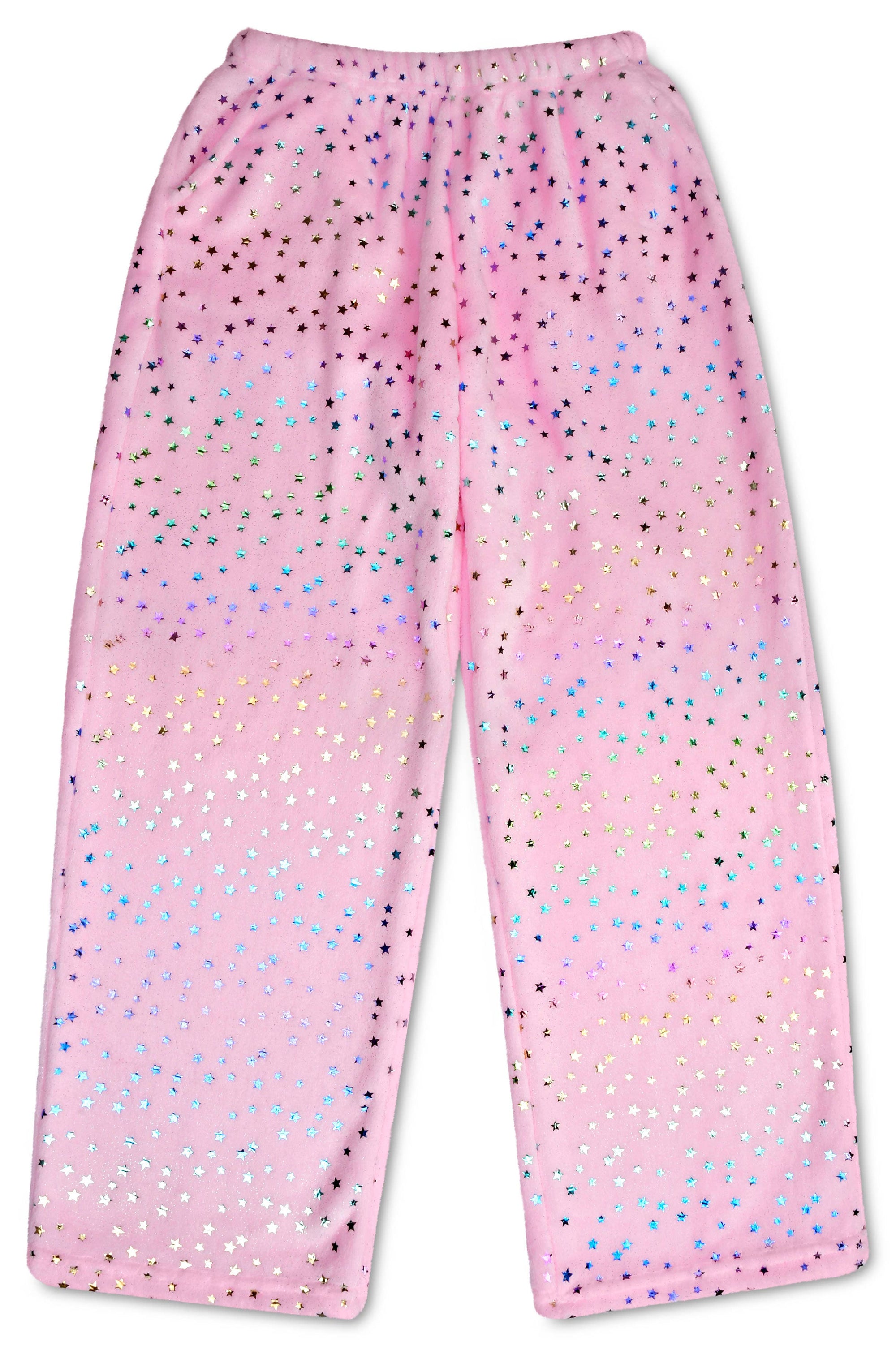 Pink Foil Stars Plush Pants
