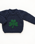 Indigo Shamrock Crew Neck Sweater