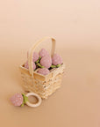 Teether Strawberry Pink Crochet Rattle Baby Toy Spring