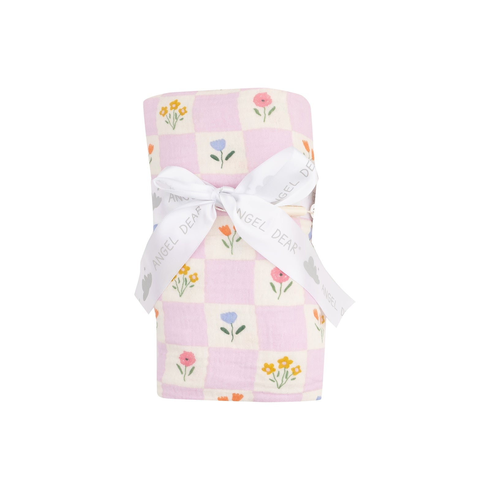 Floral Check Swaddle Blanket