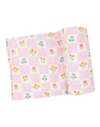 Floral Check Swaddle Blanket