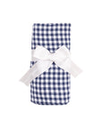 Navy Gingham Swaddle Blanket