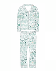 Ireland Women's Button Front Long Pajama Set