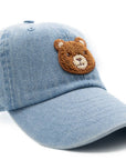 Teddy Bear Patch Baseball hat: Denim / Toddler (1Y-4Y)