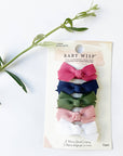 5 Chelsea Boutique Grosgrain Bows on Snap Clips - Juniper