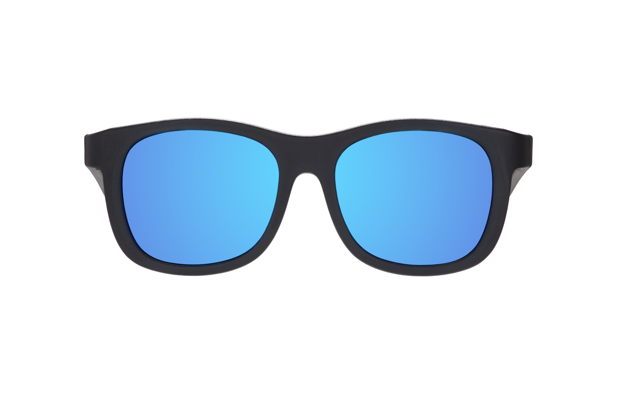 Jet Black Polarized Kid Sunglasses with Mirrored Lens