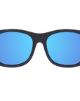 Jet Black Polarized Kid Sunglasses with Mirrored Lens