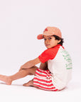 Swim Shorts - Beige/Red - Lobster Stripe