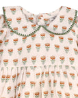 Ina Block Print Floral Baby Dress & Bloomer Set