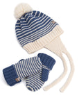 Baby/ Toddler Kids Thumbless Winter Mittens, Stripe Pattern