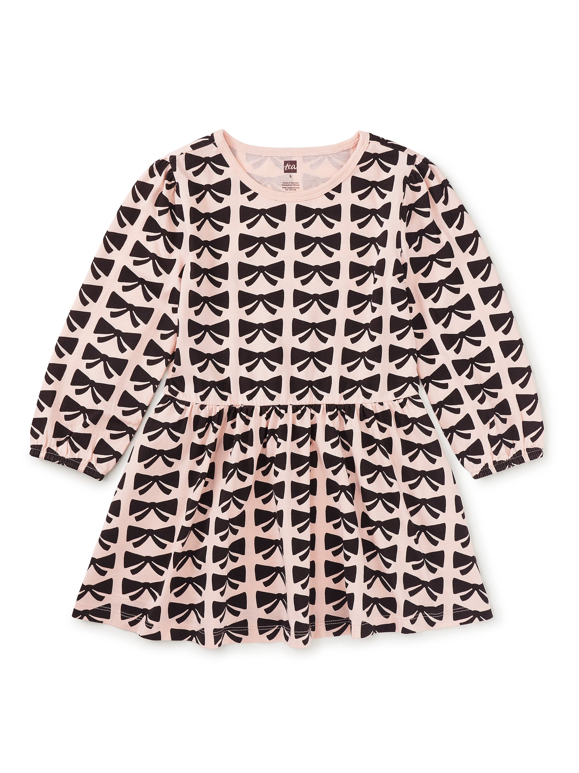 Tea Blouson Sleeve Pocket Dress Bows
