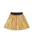 Tea Pleated Metallic Twirl Skirt