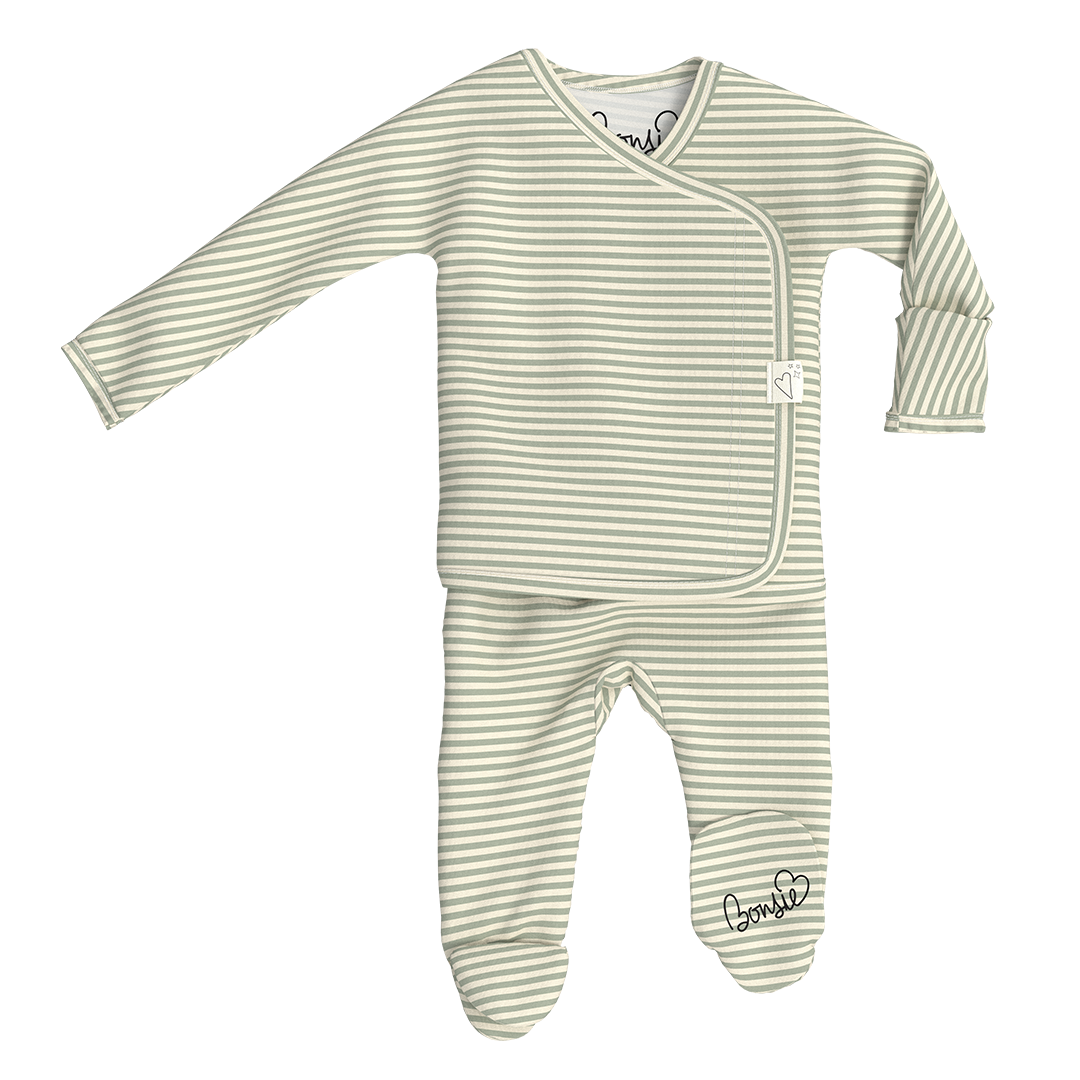 Bonsie Skin to Skin Babywear Footie - Mint Twist