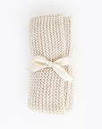 Natural Garter Stitch Knit Baby Blanket