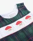 Blue, Green Red Plaid Christmas Santa Smocked Longalls