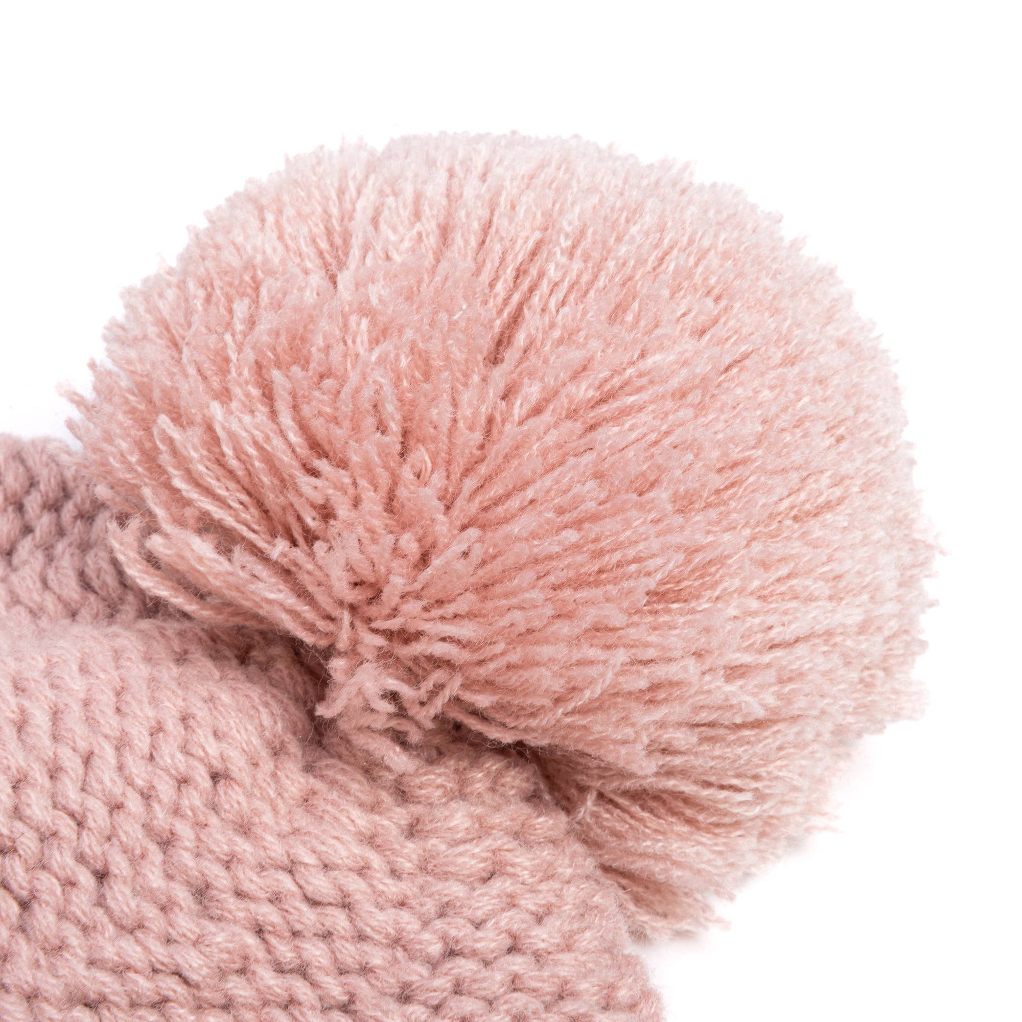 Girls Knit Heart Beanie Light Pink