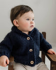 Shawl Collar Indigo Cardigan Sweater for Baby & Toddler