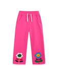 Stylish Kids Long Pants Floral Embroidery Casual Trousers