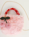 Furry Cherry Purse: Lavender