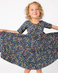 The Short Sleeve Ballet Dress in Hanna Floral