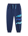 Autumn Kids Long Pants with Car Print - Trendy Sporty Trousers