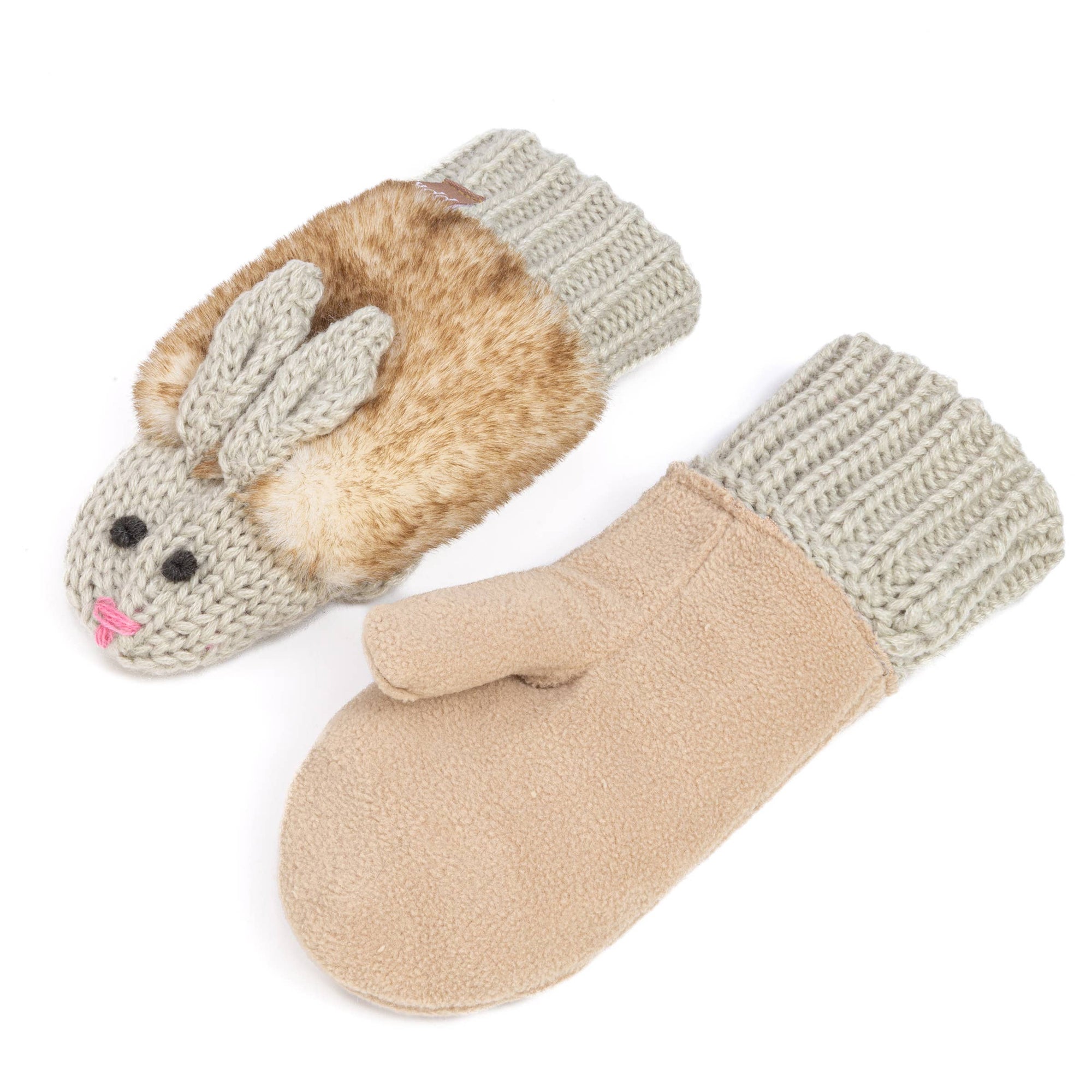 Kids Bunny Rabbit Knit Mittens