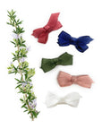 5 Chelsea Boutique Grosgrain Bows on Snap Clips - Juniper