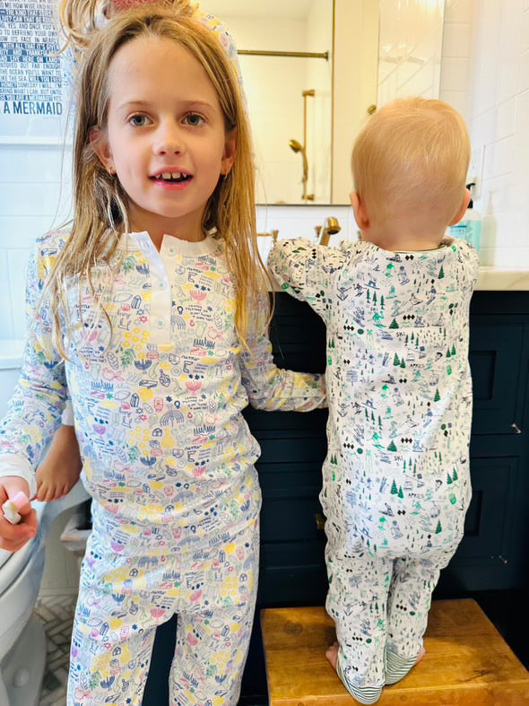 Hanukkah Two Piece Kids Henley Pajamas