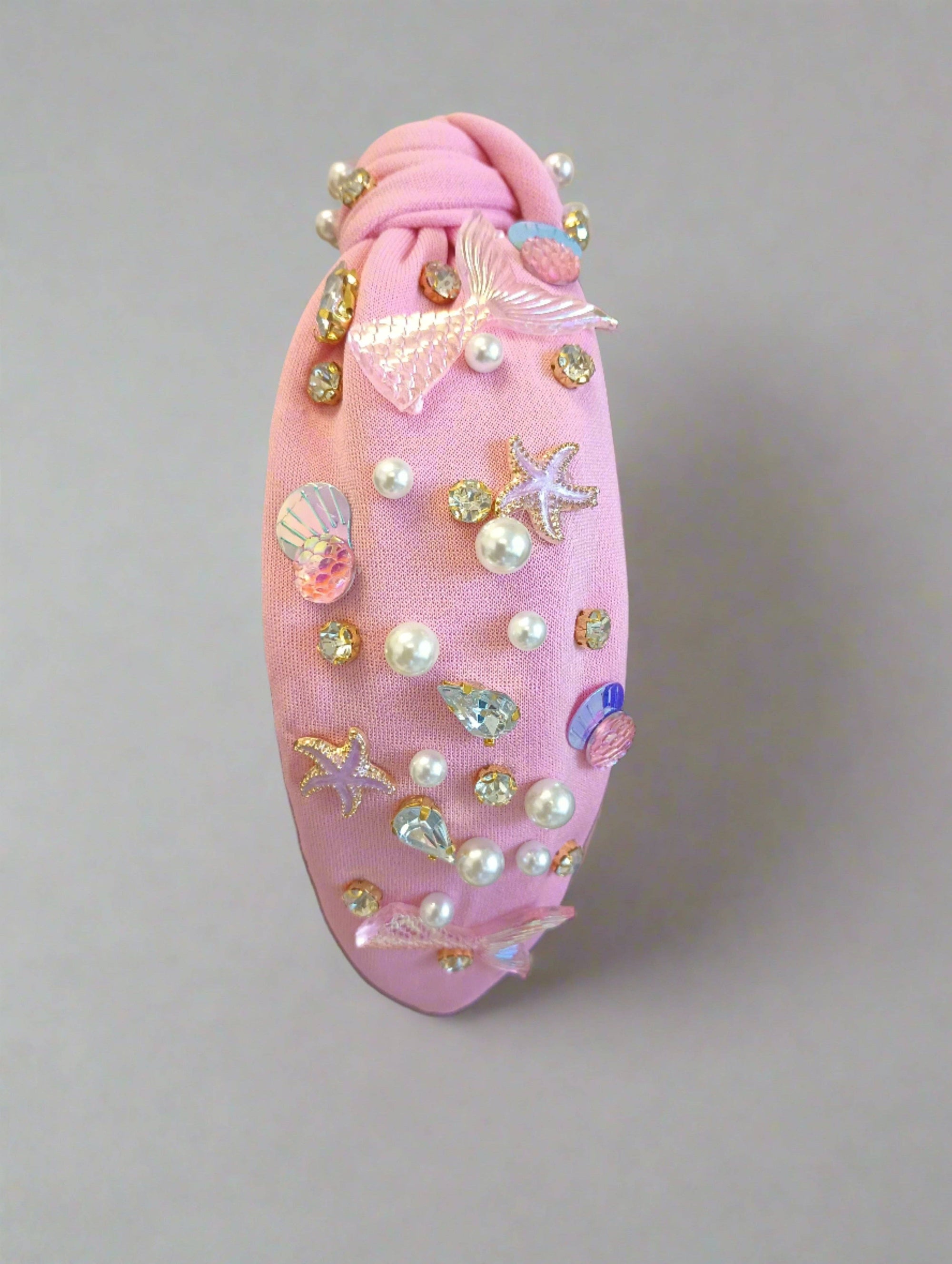 Girls Beaded Headband - Mermaid Pink