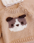 Dog Pullover 3D Sweater Baby Kid Fall Winter School: Latte / XS 6-12m
