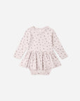 Quincy Mae Pointelle Skirted Body Suit in Heart Ditsy