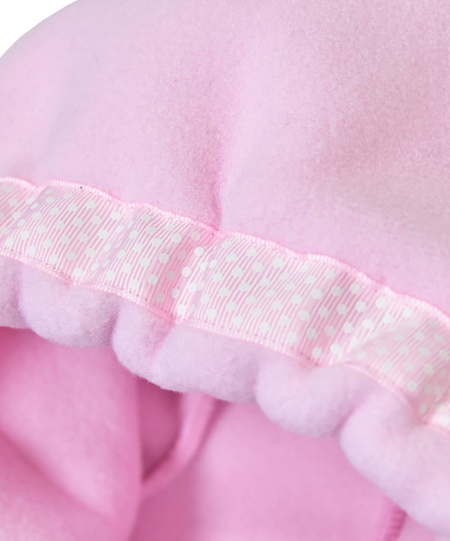 Girls Dot Ribbon Hooded WarmPlus   Fleece Jacket: Light Pink