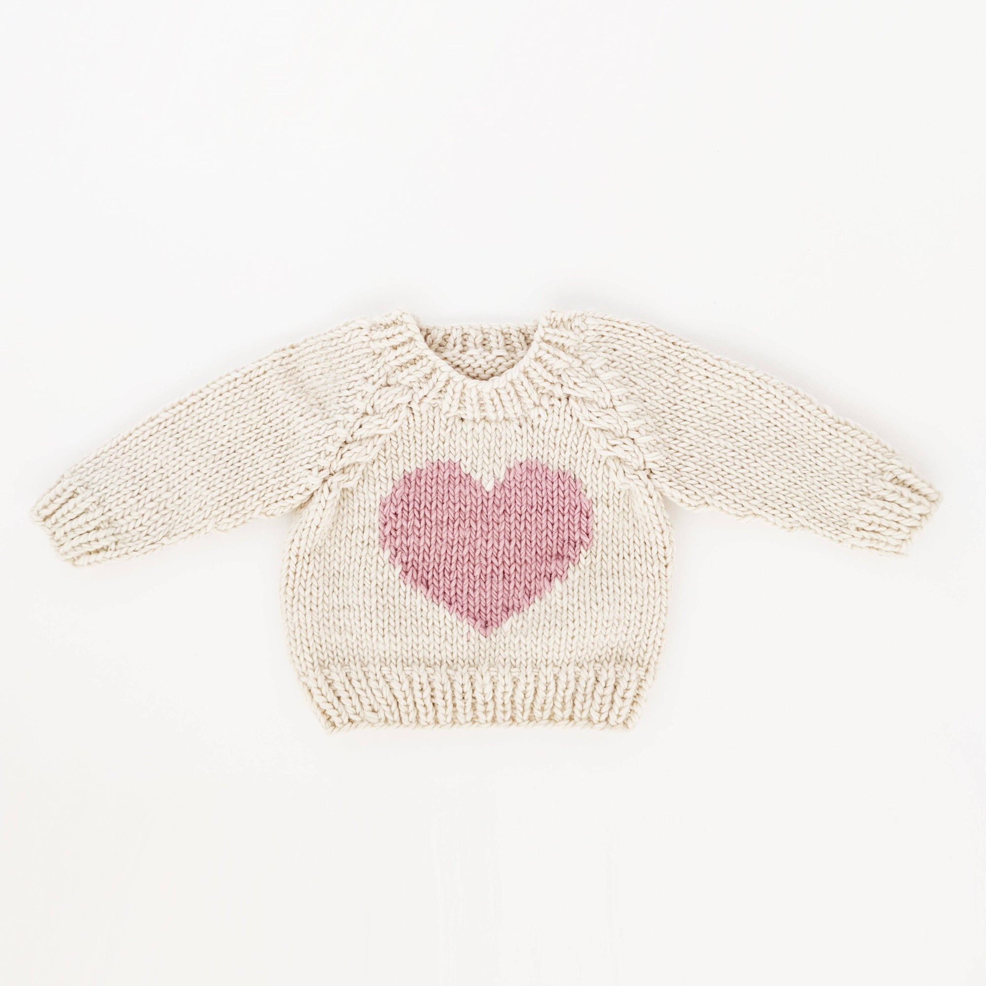 Sweetheart Crew Neck Knit Sweater