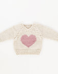 Sweetheart Crew Neck Knit Sweater