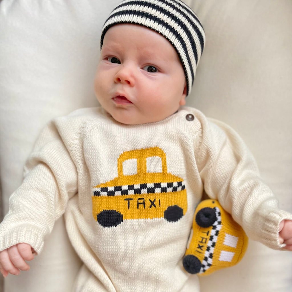 Organic Taxi Toy Baby Rattle