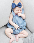 Denim Bow Headband, Baby Girl,Infant Girl Bow Hair Accessory: Butterfly