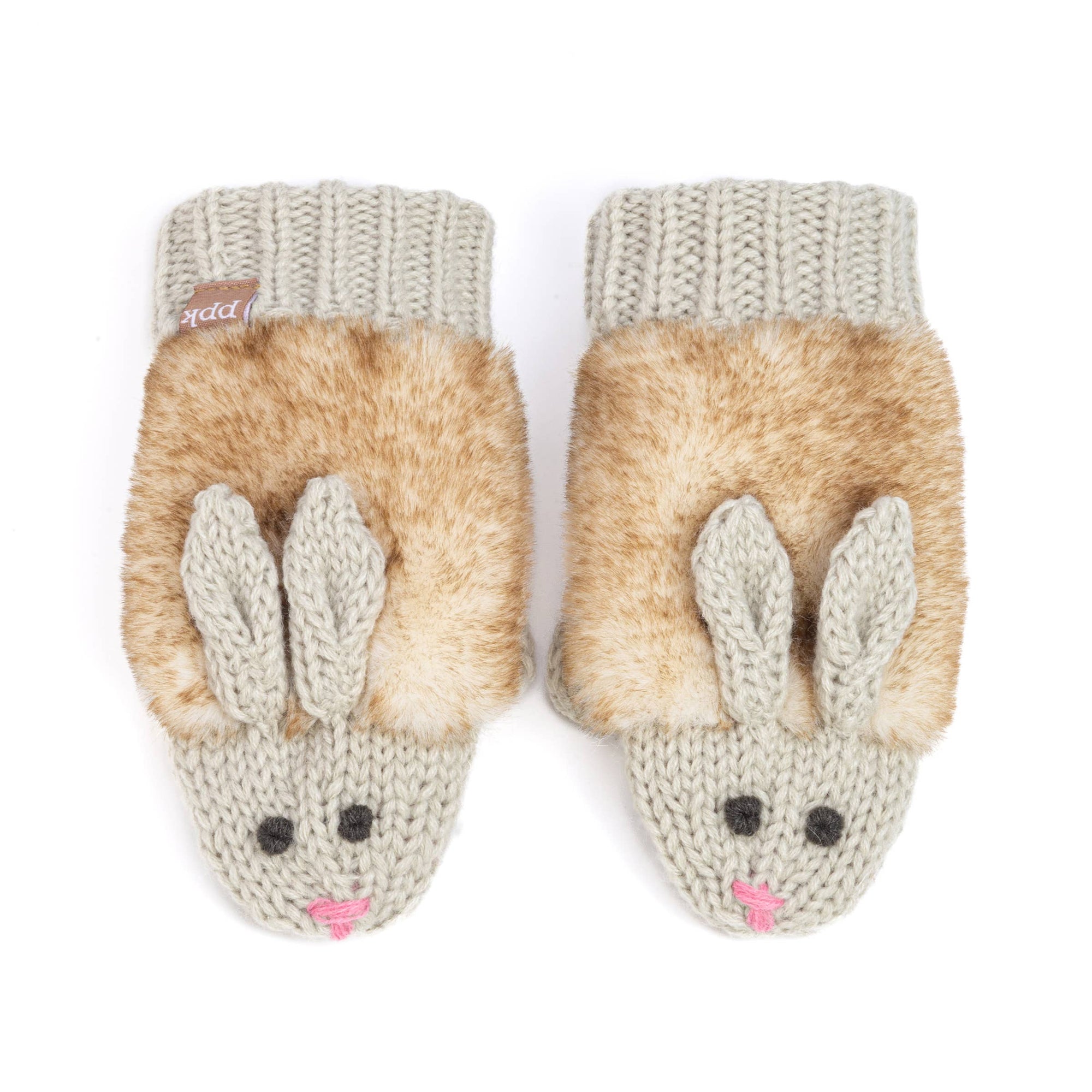 Kids Bunny Rabbit Knit Mittens