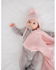 Blush Garter Stitch Knit Blanket Baby