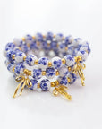 Chinoiserie Beaded Bracelet: Blue